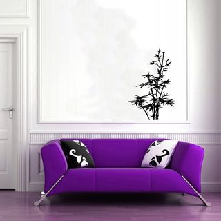 Plant Flora Glossy Black Vinyl Sticker Wall Decal (Glossy blackTheme Flora Materials VinylIncludes One (1) wall decalEasy to apply; comes with instructions Dimensions 25 inches wide x 35 inches longAll measurements are approximate. )