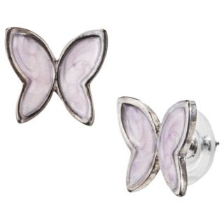 Pink Butterfly Stud Earrings   Pastel