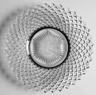 Westmoreland English Hobnail Black/Round Base Luncheon Plate   Stem #555,Clear,B