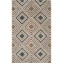 Hand tufted Contemporary Green Tamis New Zealand Wool Geometric Diamond Rug (8 X 11)