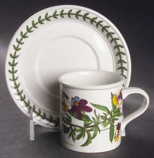 Portmeirion Botanic Garden Flat Demitasse Cup & Saucer, Fine China Dinnerware  