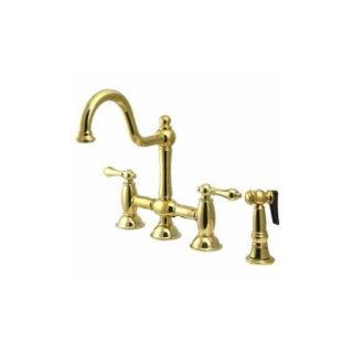 Elements of Design ES3792ALBS Universal Two Handle Kitchen Faucet With Spray