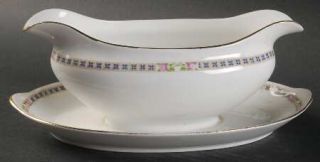 Noritake Alais, The Gravy Boat with Attached Underplate, Fine China Dinnerware  