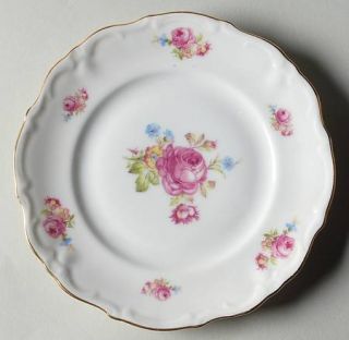 Bavaria Meissen Rose Bread & Butter Plate, Fine China Dinnerware   Floral Rim &