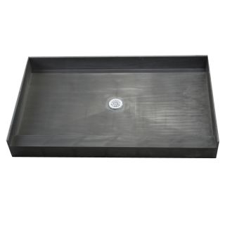 Tile Ready Triple Curb Shower Pan (37 X 60 Center Pvc Drain) (BlackMaterials Molded Polyurethane with ribs underneath for extra strengthNumber of pieces One (1)Dimensions 37 inches long x 60 inches wide x 7 inches deep No assembly requiredFully integra