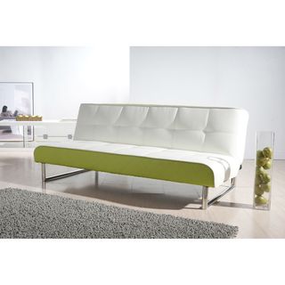 Seattle White And Green Futon Sofa Bed