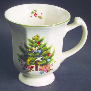 Mikasa Happy Holidays Mug, Fine China Dinnerware   Holly Rim, Tree With Presents