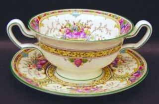 Wedgwood St. Austell Footed Cream Soup Bowl & Saucer Set, Fine China Dinnerware