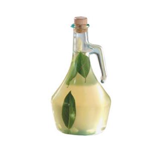 Tablecraft 17 oz Portabella Green Glass Olive Oil Bottle w/ Cork Stopper