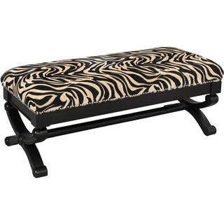 Rayas Black/ Zebra Stripe Upholstered Bench