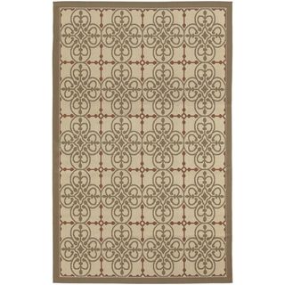 Five Seasons Delray/ Cream sky Blue Area Rug (53 X 76) (CreamSecondary colors Sky Blue and TanPattern FloralTip We recommend the use of a non skid pad to keep the rug in place on smooth surfaces.All rug sizes are approximate. Due to the difference of m