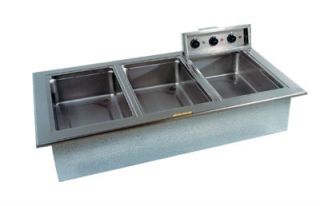 Delfield Narrow Drop In Hot Food Well for 3 Pan w/ Drain, Infinite Control, 230/1 V