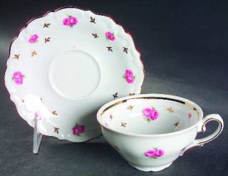 Winterling   Bavaria Heritage (Rosebuds) Flat Cup & Saucer Set, Fine China Dinne