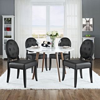 Black Button tufted Dining Side Chairs (set Of 4)