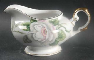 Grace Scarsdale Creamer, Fine China Dinnerware   Large White/Pink Flowers