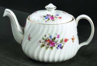Minton Marlow (Newer,Wreath Backstamp) Teapot & Lid, Fine China Dinnerware   Flo