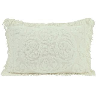 Medallion Chenille Standard Pillow Sham, Ivory