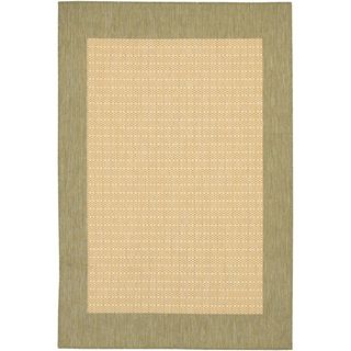 Recife Checkered Natural/ Green Rug (39 X 55) (NaturalSecondary colorsGreenTip We recommend the use of a non skid pad to keep the rug in place on smooth surfaces.All rug sizes are approximate. Due to the difference of monitor colors, some rug colors may