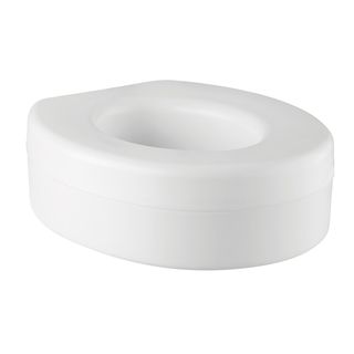 Round Elevated White Toilet Seat (WhiteMaterials PlasticQuantity One (1)Dimenions 6 inches high x 14 inches wide x 15 inches deepWeight capacity 250 poundsLockable for a secure hold )