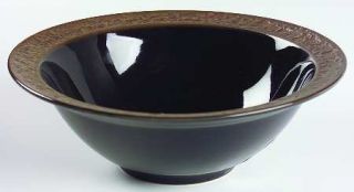 Sango Rustic Charcoal 9 Round Vegetable Bowl, Fine China Dinnerware   Charcoal