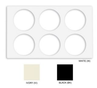GET Tiles Cut Outs, w/ 2 Holes for CR 0120, Square Crocks, Mel, Dishwash Safe, White
