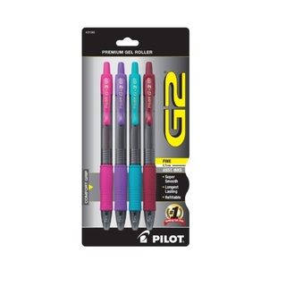 Pilot G2 Fine Point 0.7 Mm Assorted Roller Gel Pens (set Of 4) (Assorted Point Type Fine Point Size 0.7 mm Tip Type Conical Grip Type Textured Visible Ink Supply Yes Refillable Yes Retractable Yes Pocket Clip Yes 0.7 mm Tip Type Conical Grip Type