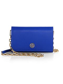 Tory Burch Robinson Bicolor Chain Wallet   Evening Sky Tory Navy