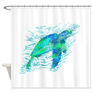  Sea Turtle Graphic Shower Curtain  Use code FREECART at Checkout