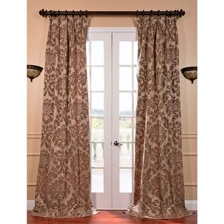 Astoria Taupe And Mushroom Faux Silk Jacquard French Pleated Curtains