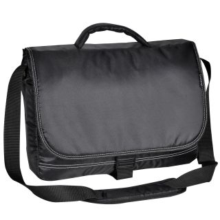 Everest Black 15 inch Padded Laptop Briefcase With Shoulder Strap (BlackAdjustable shoulder strapPadded grab handleInterior organizer panelMaterials 420D Dobby PU2Dimensions 15 inches x 9 inches x 1.5 inches )