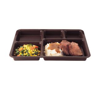 Cambro Tray on Tray Meal Delivery   5 Compartment, 14 3/8x10 9/16x1 1/4 Tan