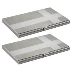 Cross Brushed silver Business Card Holder Case (pack Of Two) (Cross silverWarning California residents only, please note per Proposition 65 that this product may contains chemicals known to the State of California to cause cancer and birth defects or oth