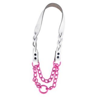 Platinum Pets Braided White Leather Martingale   Pink (15)