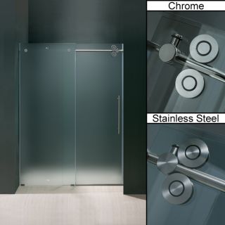 Vigo 72 inch Frameless Frosted Glass Sliding Shower Door