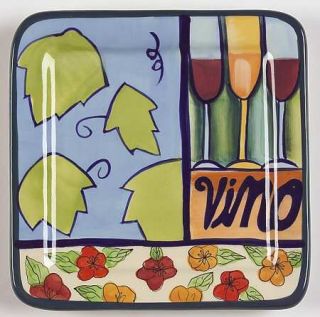 Signature Sweet Life Of Wine 6 Square Plate, Fine China Dinnerware   Wine Glass