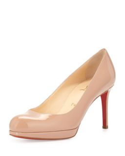 New Simple Patent Red Sole Pump, Nude   Christian Louboutin