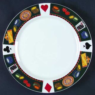 American Atelier Casino Dinner Plate, Fine China Dinnerware   Playing Cards, Mul