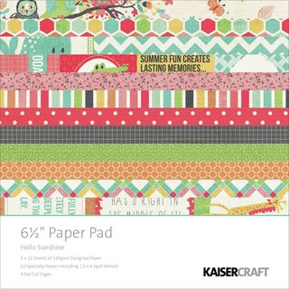 Hello Sunshine Paper Pad 6.5x6.5 40/sheets 12 Designs/2 Ea, 6 Specl/2 Ea, 4 Die cut