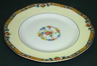 Haviland Chenonceaux Salad Plate, Fine China Dinnerware   Theo,Floral Band,Cream