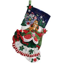 Princess 18 inch Christmas Stocking Complete Felt Applique Kit