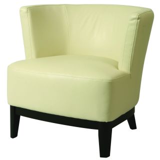 Evanville White Leather Club Chair