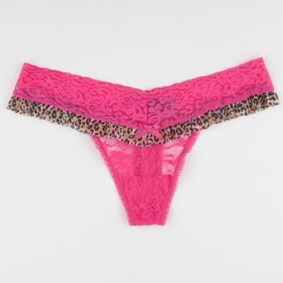 Leopard Ruffle Lace Thong Fuchsia In Sizes Large, Small, Medium For Women 22071