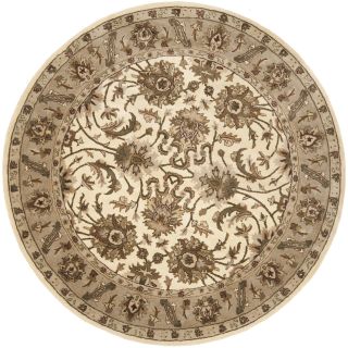 Handmade Royalty Ivory/ Beige Wool Rug