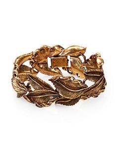 Aerin Erickson Beamon Antiqued Leaf Bracelet   Gold