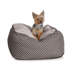 Cuddle Cube Dog Bed with Black and Tan Squares