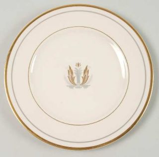 Syracuse Governor Clinton Salad Plate, Fine China Dinnerware   Gold&Gray Bands&S