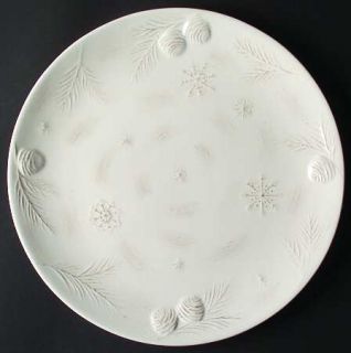 Woolrich Winter White Dinner Plate, Fine China Dinnerware   All White,Embossed P