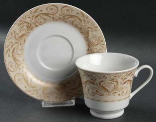  Montalira Gold Footed Cup & Saucer Set, Fine China Dinnerware   Chris M