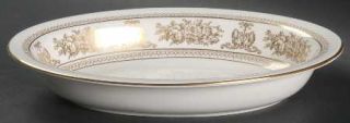 Wedgwood Columbia Gold (Gold Flowers,White Body) 10 Oval Vegetable Bowl, Fine C