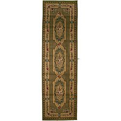 Alish Sage Green Area Rug (23 X 77) (OlefinPile Height 0.4 inchesStyle TransitionalPrimary color GreenSecondary colors Red, beigePattern FloralTip We recommend the use of a non skid pad to keep the rug in place on smooth surfaces.All rug sizes are a